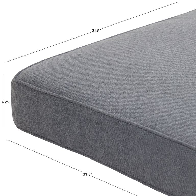 Alicante II Gray Outdoor Ottoman Cushion image number 4