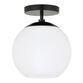 Patti White Glass Globe Semi Flush Mount Ceiling Light image number 0