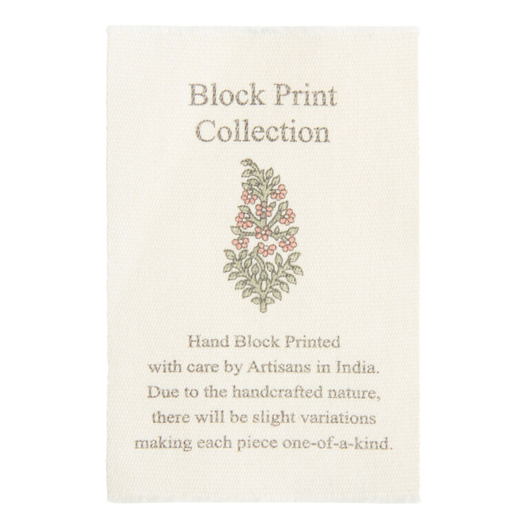 Rose And Blue Block Print Geo Napkin Set of 4 image number 3