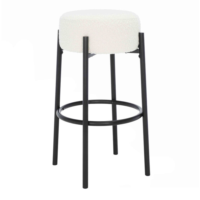 Barlow Metal and Boucle Backless Upholstered Barstool image number 1
