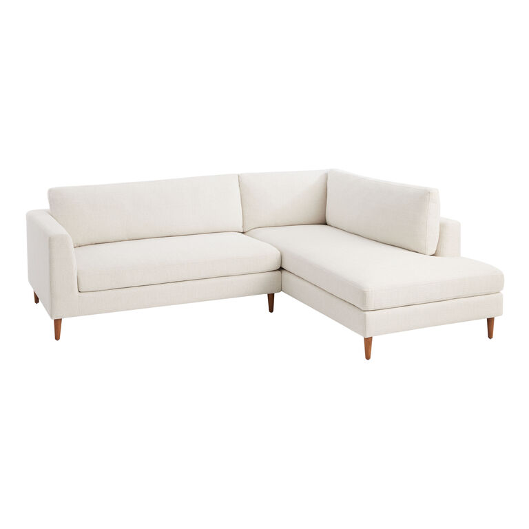 Camile Ivory Right Facing Sectional Sofa image number 1