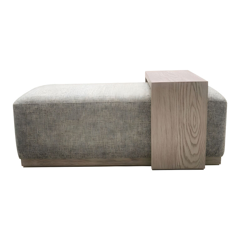 Beechen Upholstered Bench with Rolling Oak Wood Table image number 1