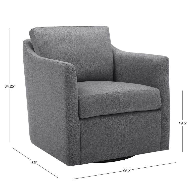 Melvin Gray Slope Arm Swivel Chair image number 6