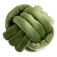 Green Velvet Knot Ball Throw Pillow image number 0