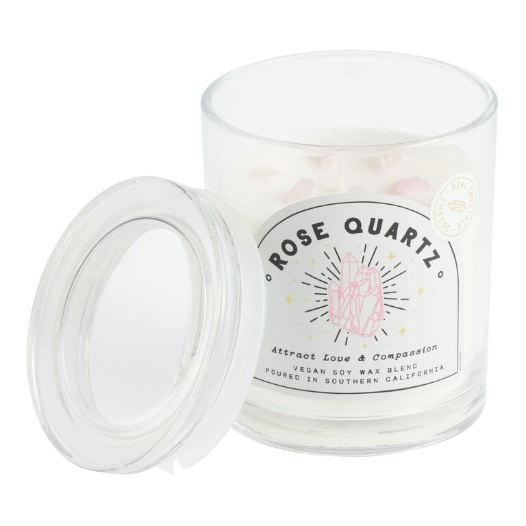 Rose Quartz Crystal Soy Wax Scented Candle image number 1