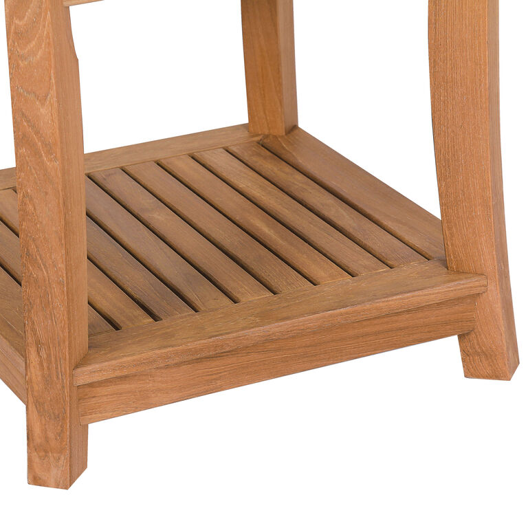 Vero Square Teak Wood End Table with Shelf image number 5