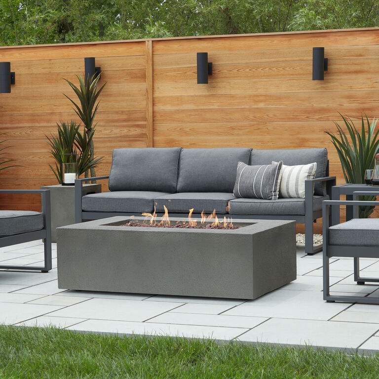 Malta Glacier Gray Faux Stone Gas Fire Pit Table image number 2