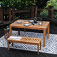 Mendocino Teak Wood 3 Piece Outdoor Dining Set image number 4