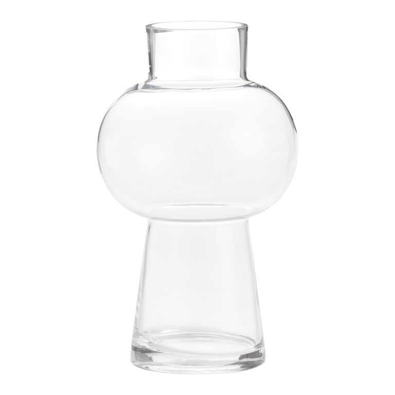Clear Glass Pedestal Bulb Vase image number 1