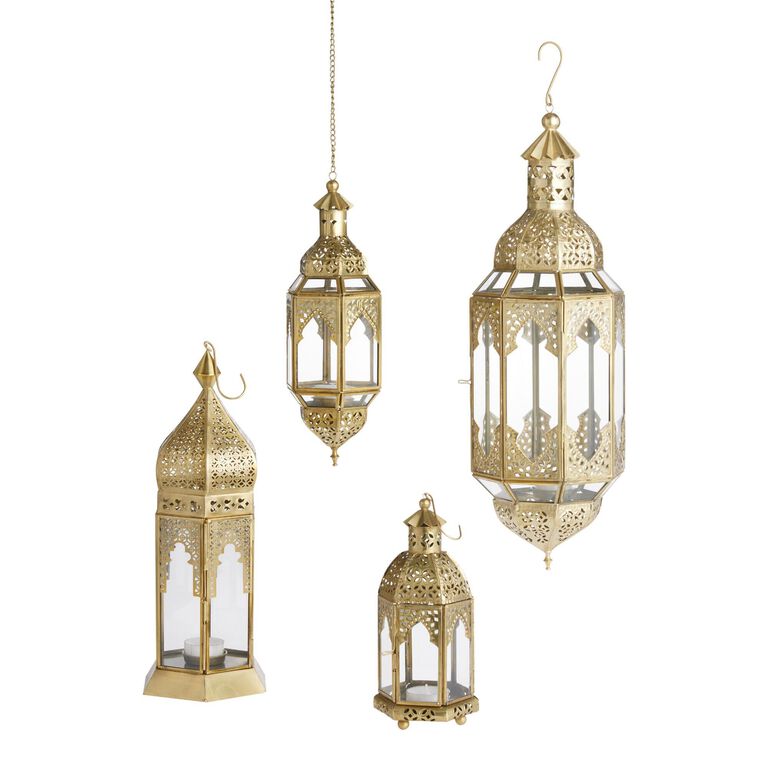 Latika Antique Gold Candle Lantern Collection image number 1