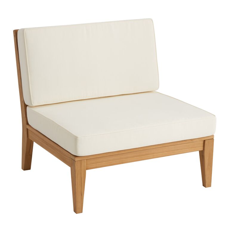 Somers Natural Teak Modular Outdoor Sectional Armless Chair image number 1