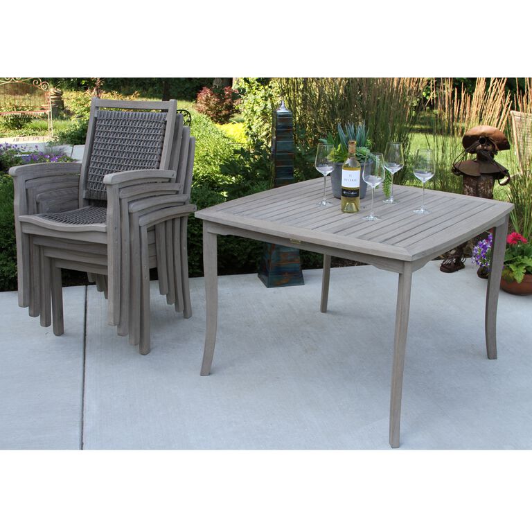 Square Gray Eucalyptus Helena Outdoor Dining Table image number 6