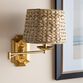 Dustin Gold Metal And Rattan Adjustable Wall Sconce image number 1