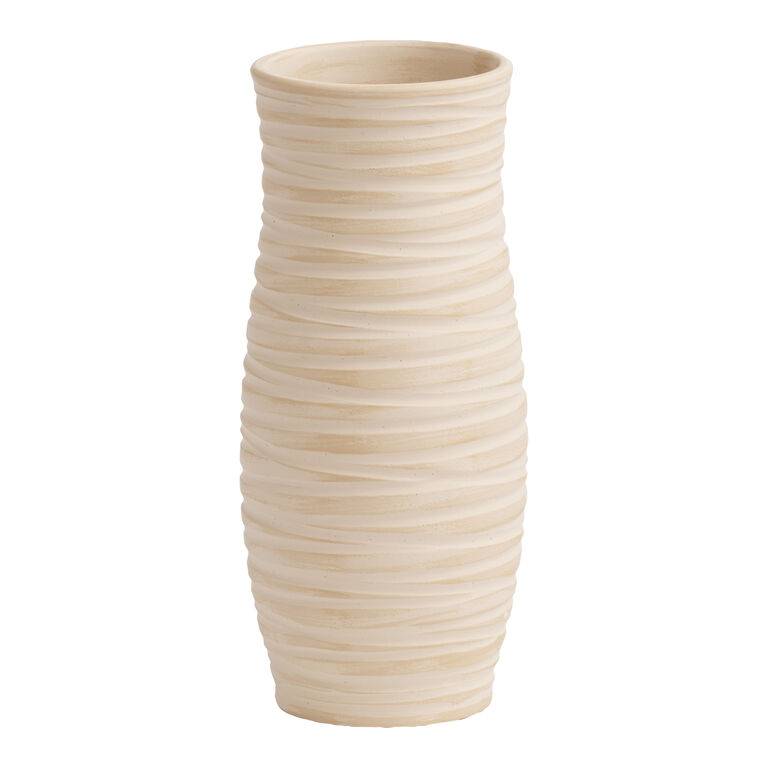 Natural Ribbed Ceramic Vase image number 1