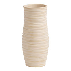 Natural Ribbed Ceramic Vase
