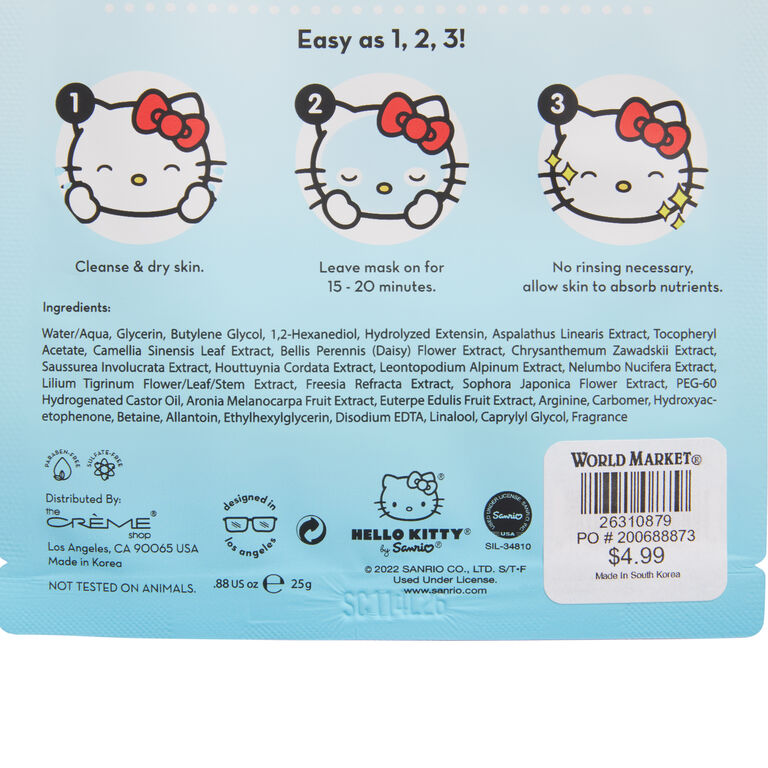 Creme Shop Hello Kitty Tea Time Korean Beauty Sheet Mask image number 2