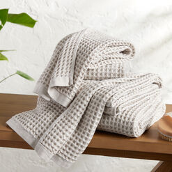 Light Gray Waffle Weave Cotton Bath Towel