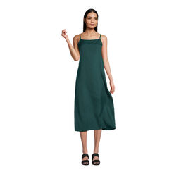 Pine Green Jacquard Floral Slip Dress
