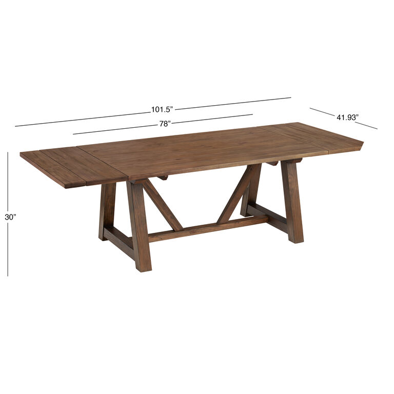 Leona Wood Farmhouse Extension Dining Table image number 7