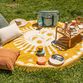Round Golden Yellow and Ivory Cotton Picnic Blanket image number 1