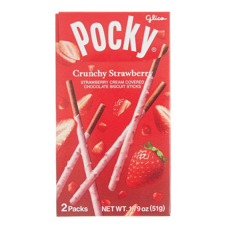 Pocky Crunchy Strawberry Chocolate Biscuit Sticks image number 1