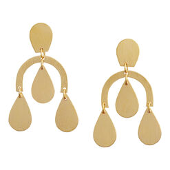 Gold Modern Teardrop Chandelier Drop Earrings