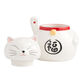 White Ceramic Lucky Cat Figural Cookie Jar image number 2