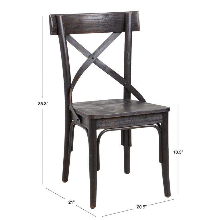 Bistro Distressed Wood Dining Chair Set of 2 image number 6