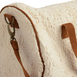 Ivory Floral Textured Weekender Bag