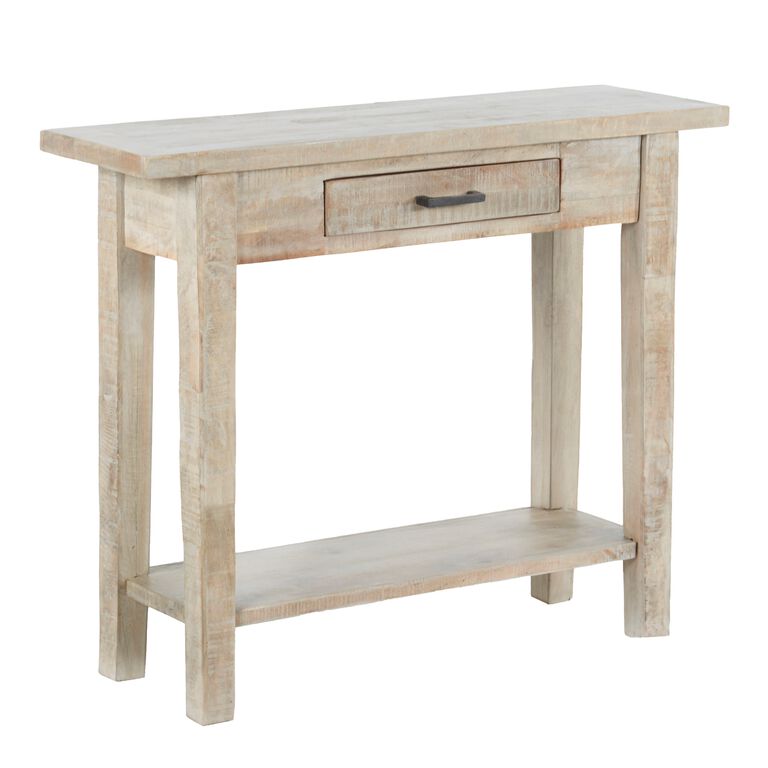 Leigh Whitewash Reclaimed Wood Console Table image number 1