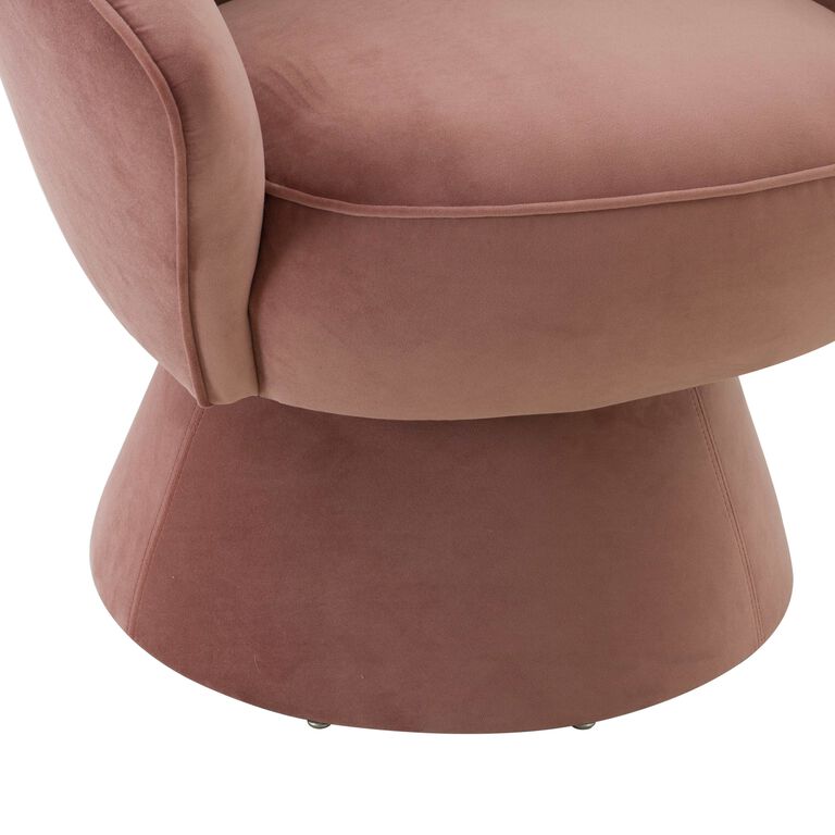 Joni Velvet Channel Tufted Upholstered Swivel Chair image number 5