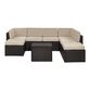 Pinamar Espresso and Sand All Weather 8 Pc Outdoor Sectional image number 2