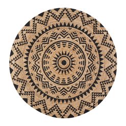 Cortez Round Natural and Black Jute Area Rug