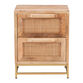 Cresset Wood and Rattan Cane 2 Drawer Storage Cabinet image number 2