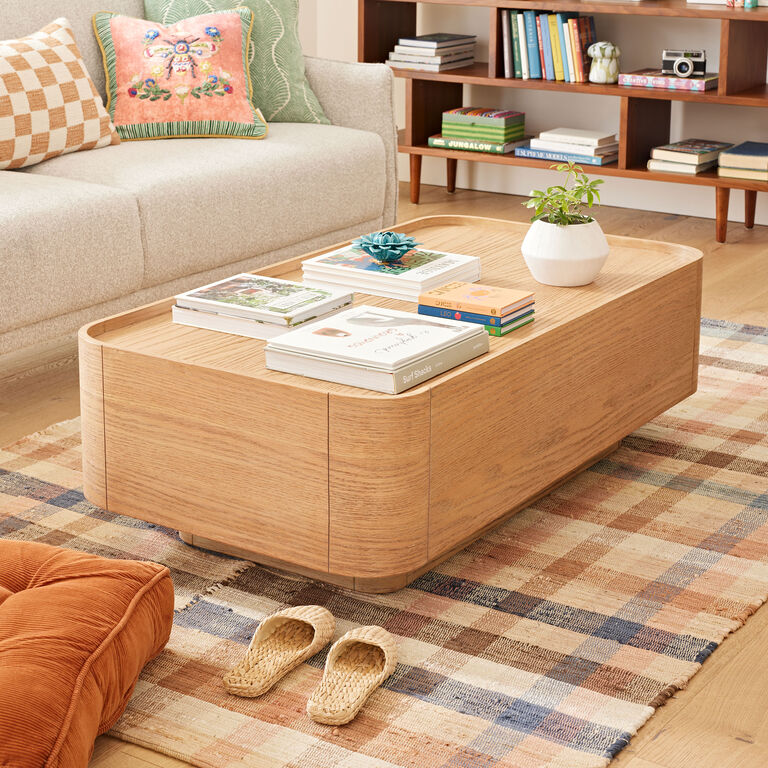 Mathis Warm Blonde Wood Floating Block Coffee Table image number 2
