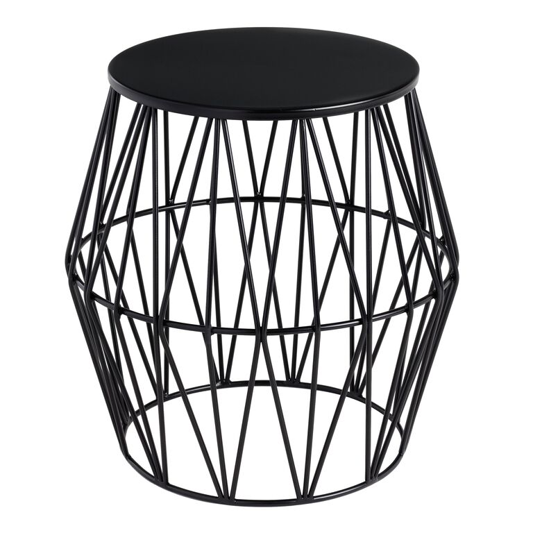 Octavia Faceted Metal Outdoor Accent Stool image number 1