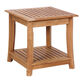 Vero Square Teak Wood End Table with Shelf image number 0
