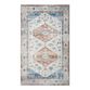 Niko Blue and Rust Distressed Washable Area Rug image number 0