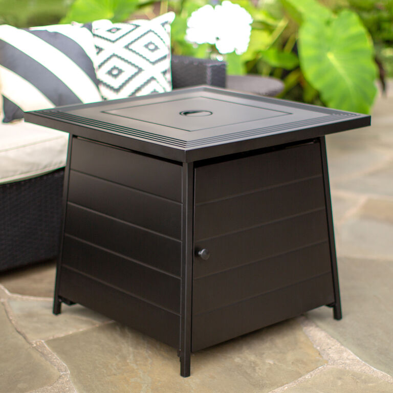 Emuco Square Black Steel Gas Fire Pit Table image number 2