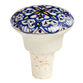 Tunis White And Blue Hand Painted Bottle Stopper image number 3