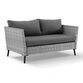 Malique Gray All Weather Outdoor Loveseat & Coffee Table image number 2
