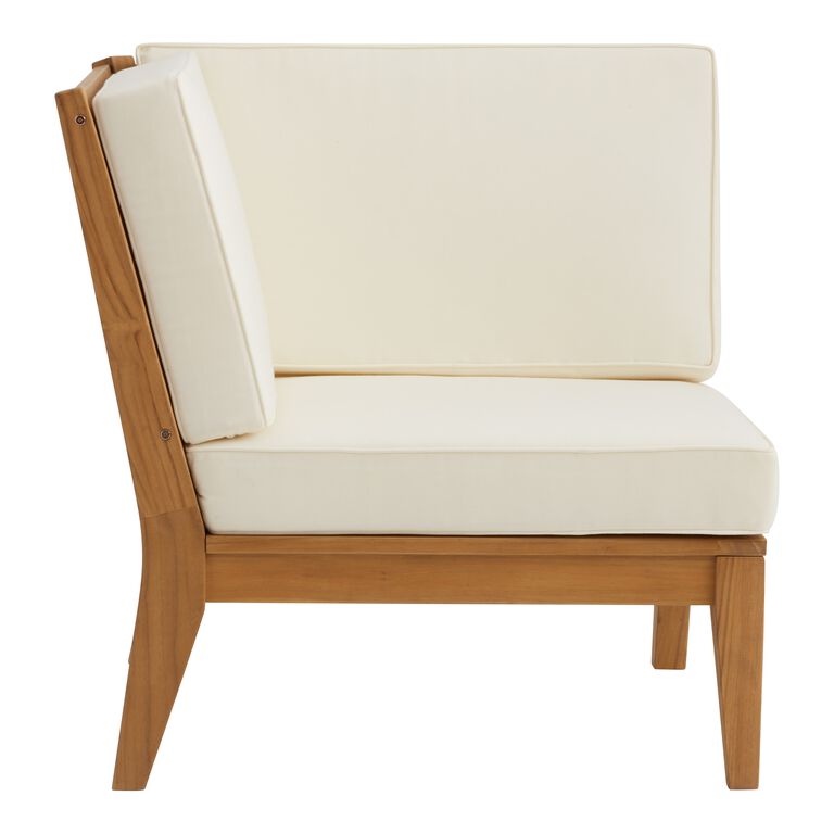 Somers Natural Teak Modular Outdoor Sectional Corner Chair image number 3