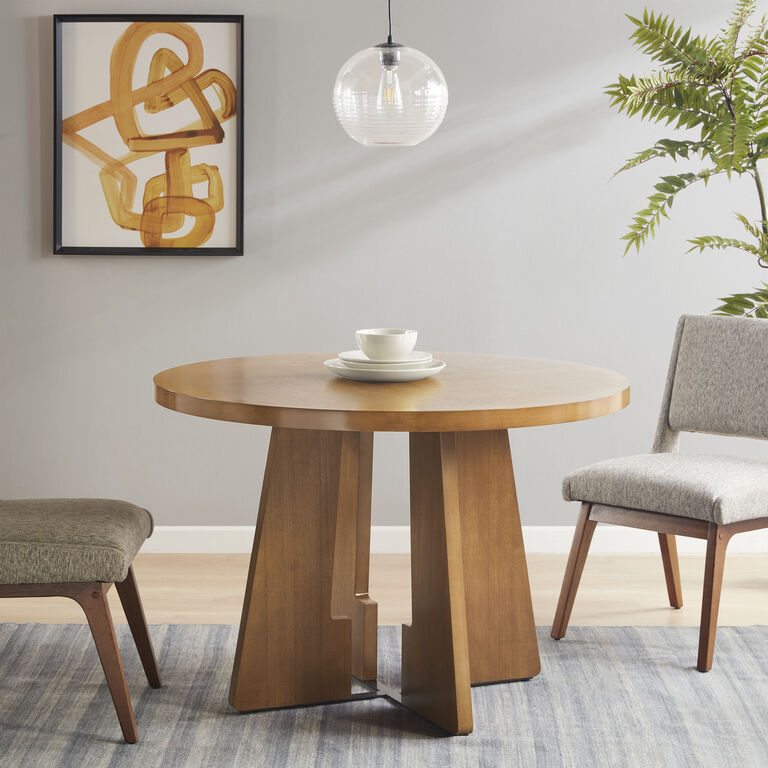 Mullen Round Wood X Base Dining Table image number 2