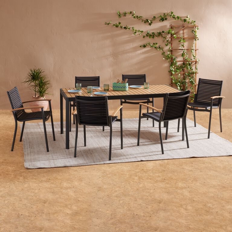 Palma Sur Eucalyptus and Metal Outdoor Dining Collection image number 1