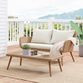 Simona Oatmeal All Weather Outdoor Loveseat & Coffee Table image number 2