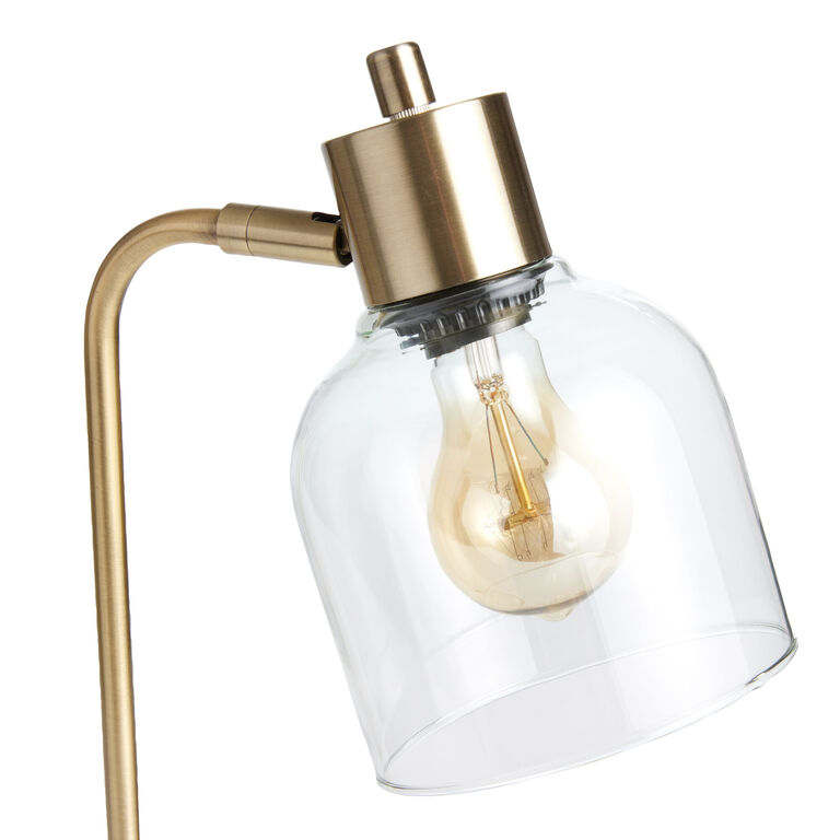 Percy Clear Glass and Brass Adjustable Task Lamp image number 5