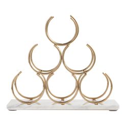 Marble and Gold 6 Bottle Wine Rack