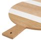 Small Round Wood and White Marble Paddle Cutting Board image number 1