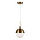 Frosted Glass and Brass Orb Pendant Lamp image number 1