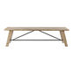 Verde Natural Pine Wood and Metal Dining Bench image number 2